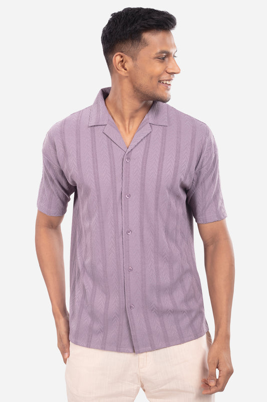 CUBAN  SHIRT LILAC