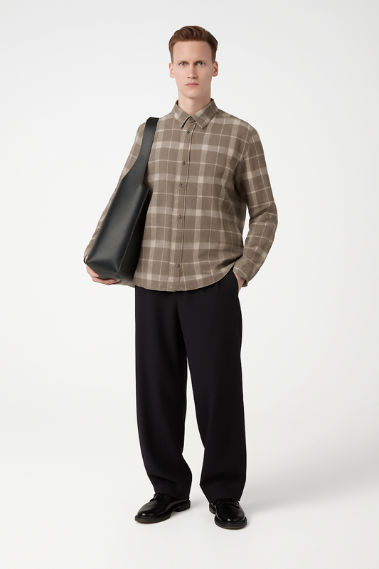 SAVANNAH CHECKS DUSTY BROWN